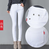 2019 Thick Pencil Pants For Women Winter Warm Skinny Femme Trousers