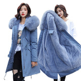 winter -30 degree women fur collar  warm snow coat jacket