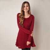 Winter Women Sweater Dress Oversized Twisted Long Sleeve Jumper