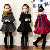 Winter Girls Dress Girls Warm Velvet Dress Cotton Kids Clothes