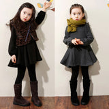 Winter Girls Dress Girls Warm Velvet Dress Cotton Kids Clothes