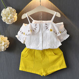 Melario Kids Sets Dot Summer Baby Sleeveless T-Shirt Shorts Suit