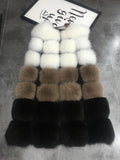 Faux Fur Vest Coat Winter Sleeveless Jacket Fox Fur Patchwork
