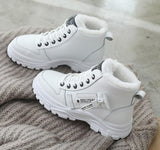 Women Warming Boots Lace Outdoor Winter Plush Casual Shoes