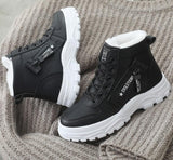 Women Warming Boots Lace Outdoor Winter Plush Casual Shoes