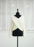Winter Women Pullover V-neck Sexy Off Shoulder Sweater Knitted Jumpers