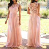 O-Neck Sleeveless Long Wedding Party Formal Gowns