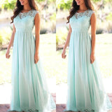 O-Neck Sleeveless Long Wedding Party Formal Gowns