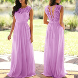 O-Neck Sleeveless Long Wedding Party Formal Gowns