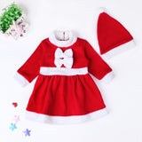 Christmas Baby Santa Claus Cosplay Costume Long Sleeve Cute Infant Winter Baby Dress