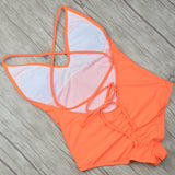 Sexy One Piece Swimsuit Women Swimwear Solid Black Thong