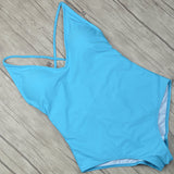 Sexy One Piece Swimsuit Women Swimwear Solid Black Thong
