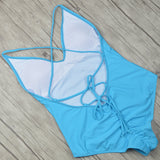 Sexy One Piece Swimsuit Women Swimwear Solid Black Thong