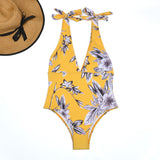 Sexy One Piece Swimsuit Women Swimwear Solid Black Thong