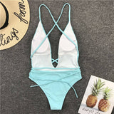 Sexy One Piece Swimsuit Women Swimwear Solid Black Thong