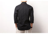 Mens Kimono Loose Seven-quarter Sleeve Shirt Blouse Brand Clothing