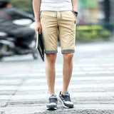 New Summer Men cotton beach elastic waist casual shorts