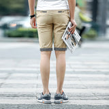 New Summer Men cotton beach elastic waist casual shorts