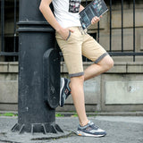 New Summer Men cotton beach elastic waist casual shorts
