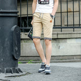 New Summer Men cotton beach elastic waist casual shorts