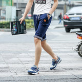 New Summer Men cotton beach elastic waist casual shorts