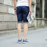 New Summer Men cotton beach elastic waist casual shorts