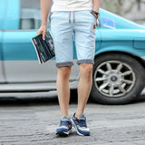 New Summer Men cotton beach elastic waist casual shorts