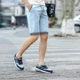 New Summer Men cotton beach elastic waist casual shorts