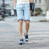 New Summer Men cotton beach elastic waist casual shorts