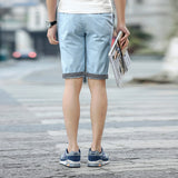 New Summer Men cotton beach elastic waist casual shorts