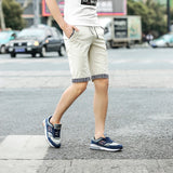 New Summer Men cotton beach elastic waist casual shorts