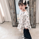 Humor Bear Autumn Cotton Cherry Printed Long Sleeve Princess Dress