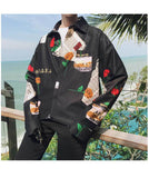 New Long Sleeves FLOWER Printing Classic Style Men's Hawaiian Shirt