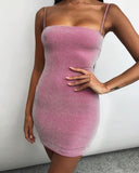 Summer Slim Women's Mini Tight Thin Shoulder Strap Short Dress