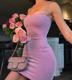 Summer Slim Women's Mini Tight Thin Shoulder Strap Short Dress