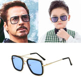 Lentes Tony Stark Kids Sunglasses Alloy Glasses Iron Man Sun Glasses