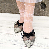 Summer Tulle Breathable Transparent Ultra-thin Mesh Polka Dots Socks