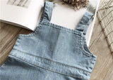 Summer Dress For Girls Sleeveless Denim Wash Strap Dress