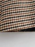 Women Plaid 2 Piece Set Blazer High Waist Skirt Office Lady