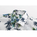 Mens Short Sleeve Beach Hawaiian Shirts Cotton Floral Shirts