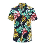 Mens Short Sleeve Beach Hawaiian Shirts Cotton Floral Shirts