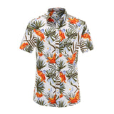 Mens Short Sleeve Beach Hawaiian Shirts Cotton Floral Shirts