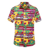 Mens Short Sleeve Beach Hawaiian Shirts Cotton Floral Shirts