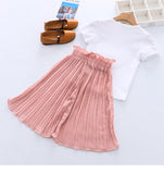 Summer Girls Clothes Unicorn Sequins Chiffon Pants Outfit Tracksuit