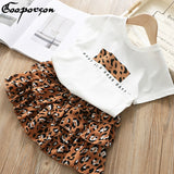 Summer White Shirt + Leopard Cake Skirt 2 Pieces Necklace Sets
