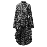 Women Ruffles Hem Blouse Elegant Lapel Neck Swallowtail Shirts