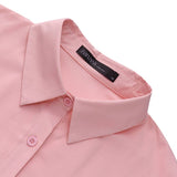 Women Ruffles Hem Blouse Elegant Lapel Neck Swallowtail Shirts