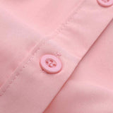 Women Ruffles Hem Blouse Elegant Lapel Neck Swallowtail Shirts