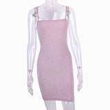 Summer Slim Women's Mini Tight Thin Shoulder Strap Short Dress