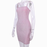 Summer Slim Women's Mini Tight Thin Shoulder Strap Short Dress